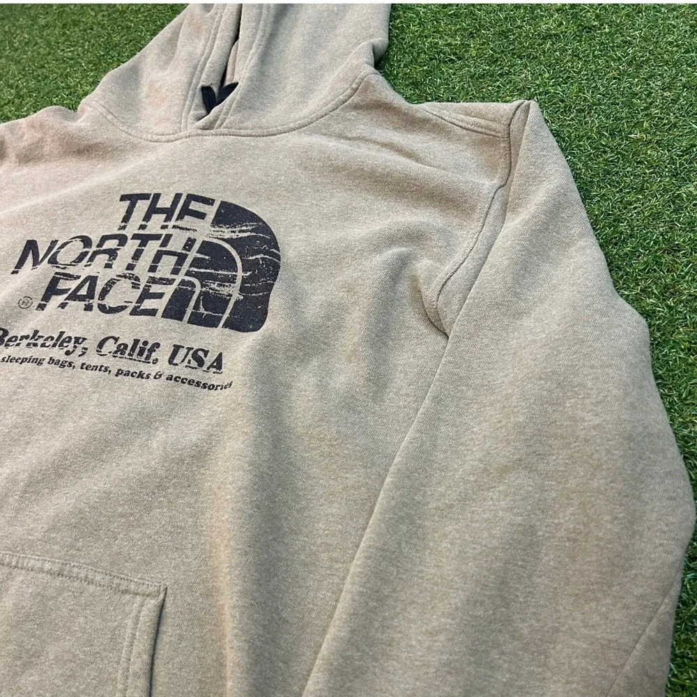 The North Face Mens XXL Berkeley Calif Graphic Hoodie Olive Green Khaki Fleece